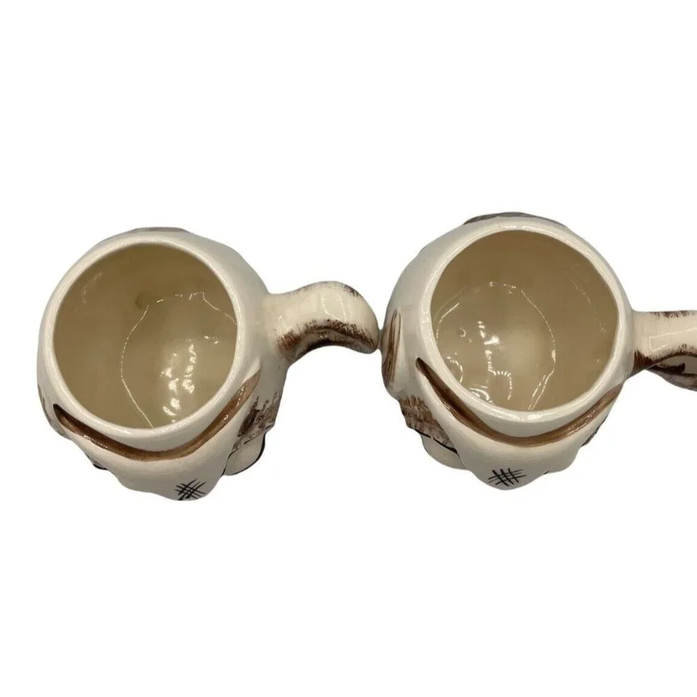 VTG Anthropomorphic Owl 2 Piece Ceramic Mug Set 8 oz Wing Shaped Handle … - Picture 6 of 6